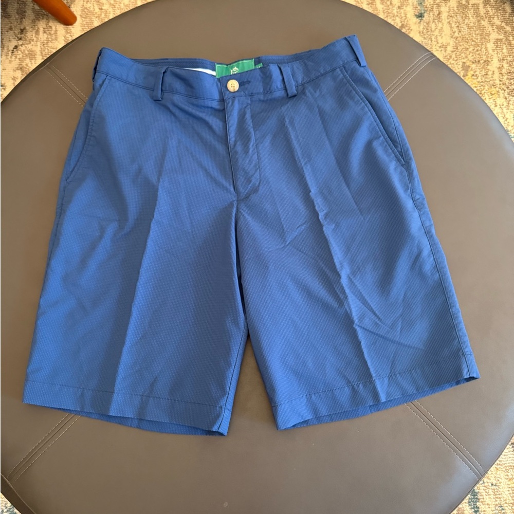 Southern Tide Club Mid Rise Flat Front Chino Shorts Blue Men's Size 34
